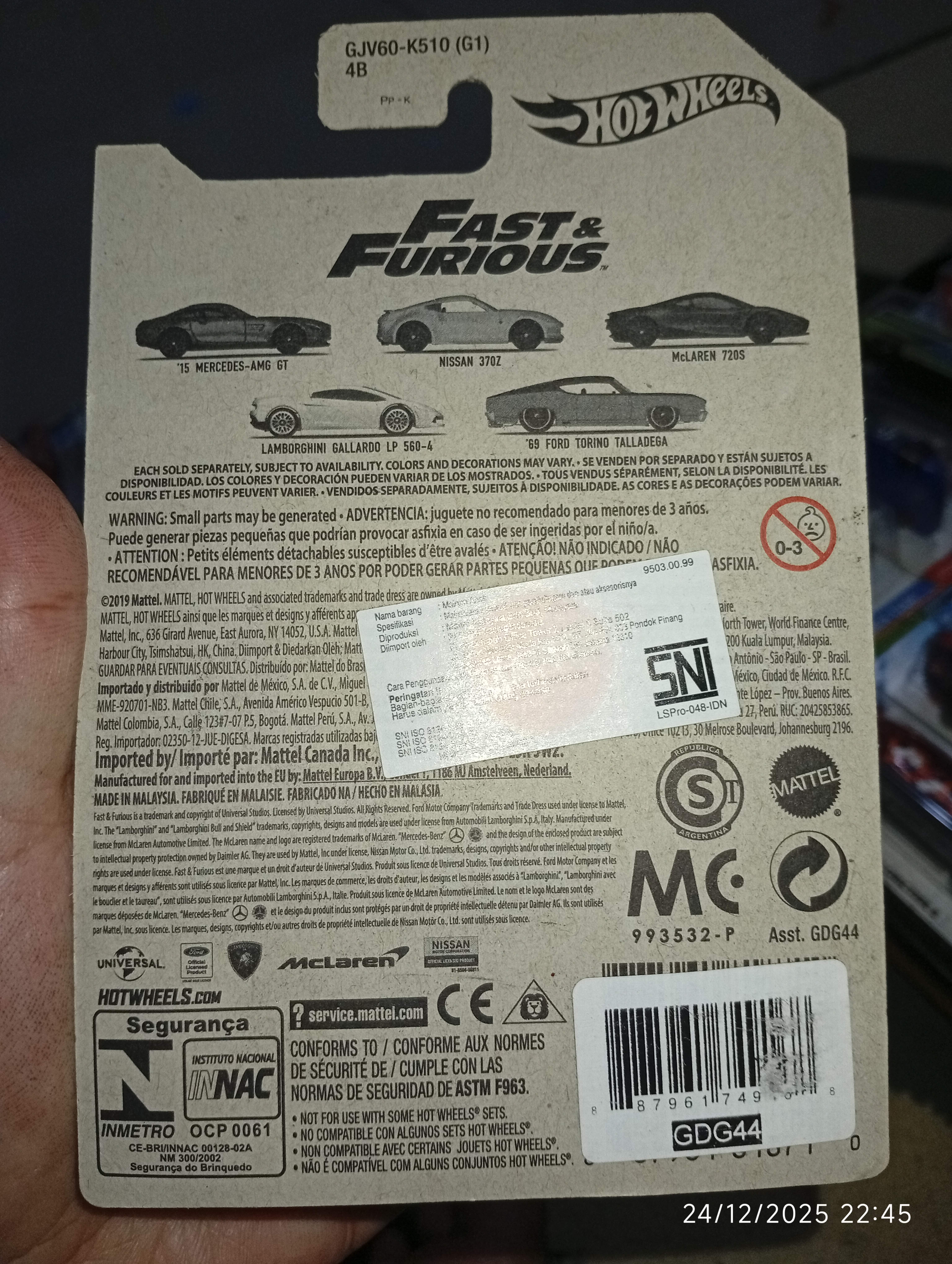 Hot Wheels Fast & Furious Lamborghini Gallardo