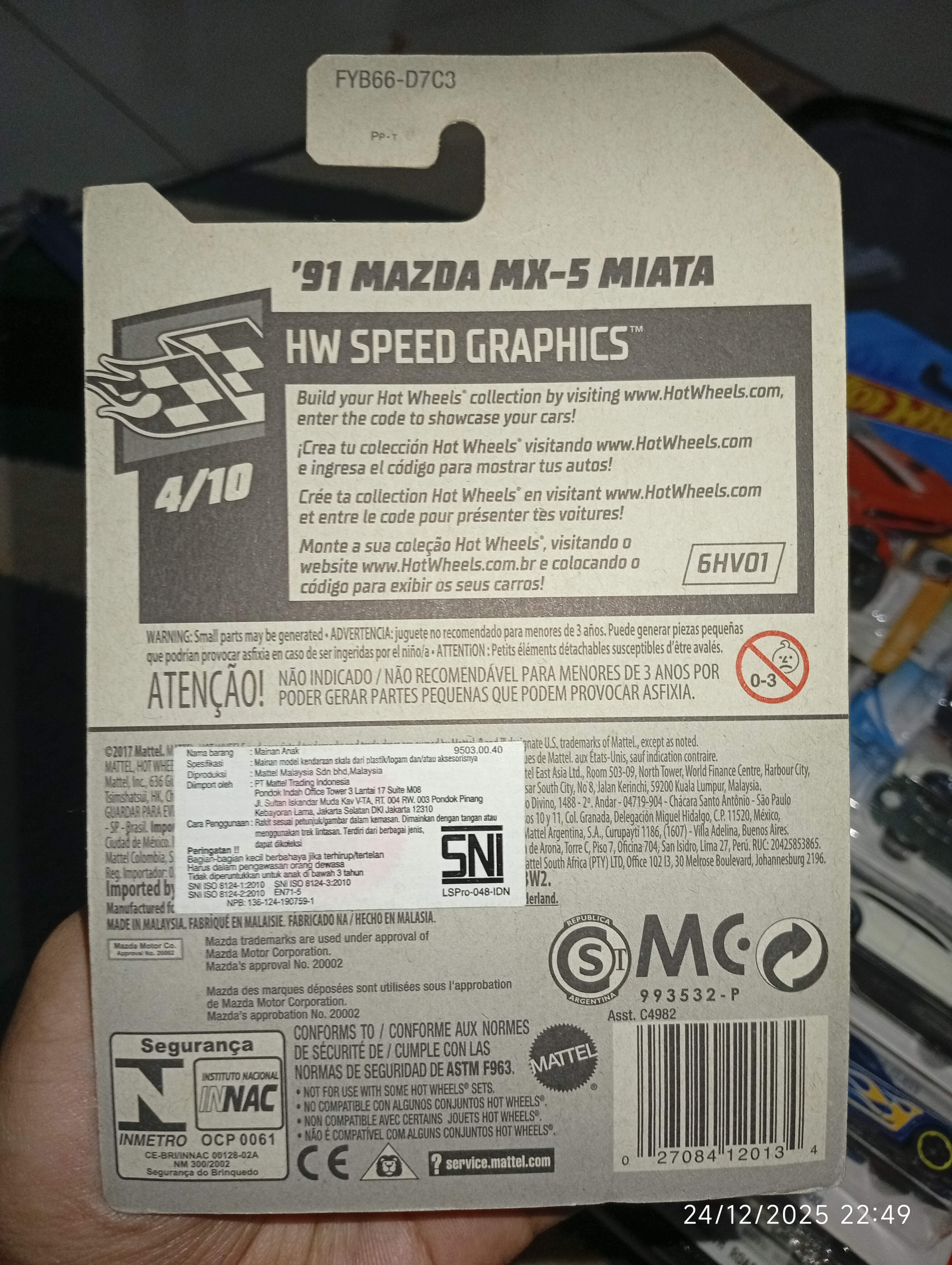 Hot Wheels Mazda MX-5 Miata Biru