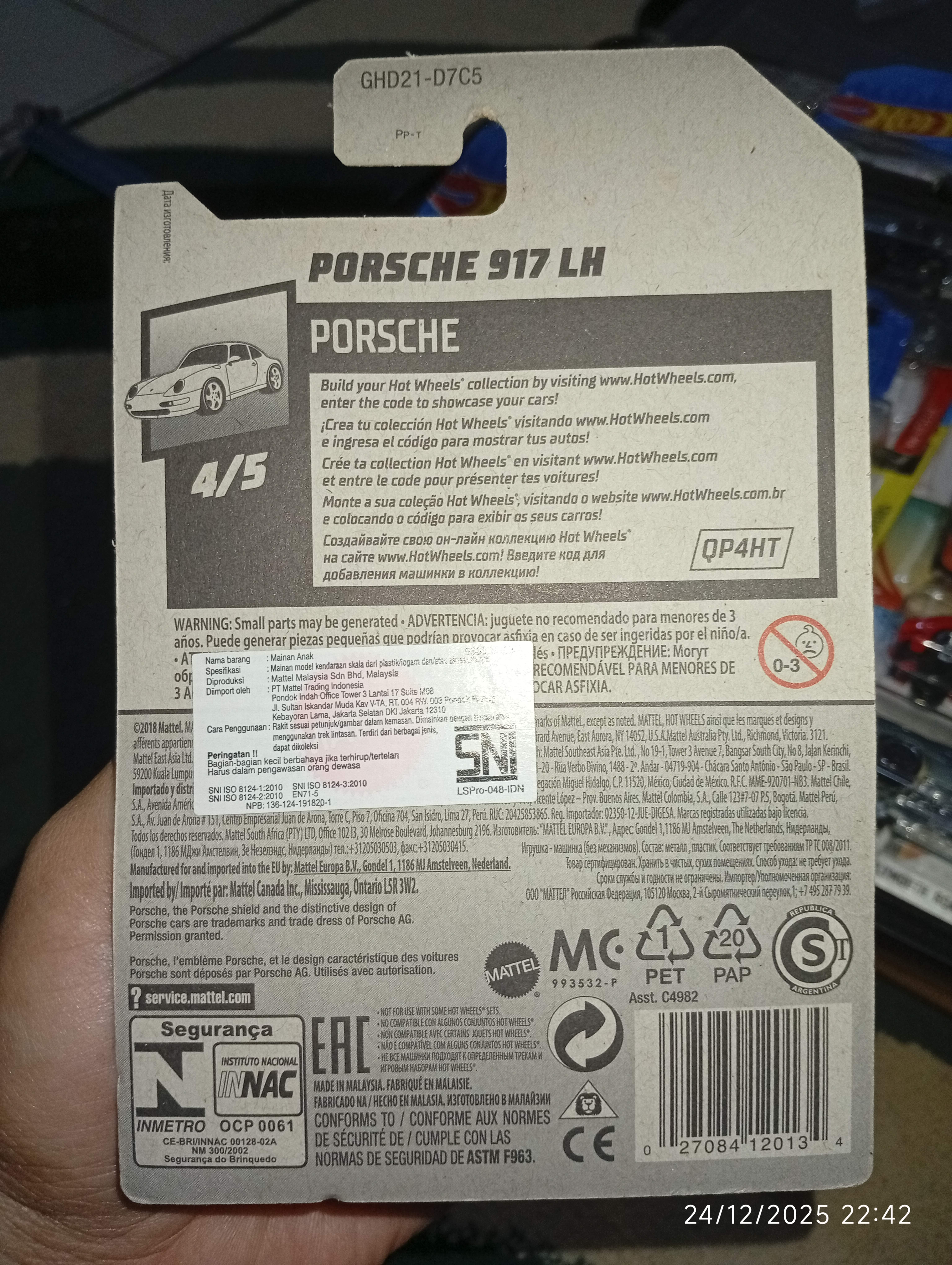 Hot Wheels Porsche Biru