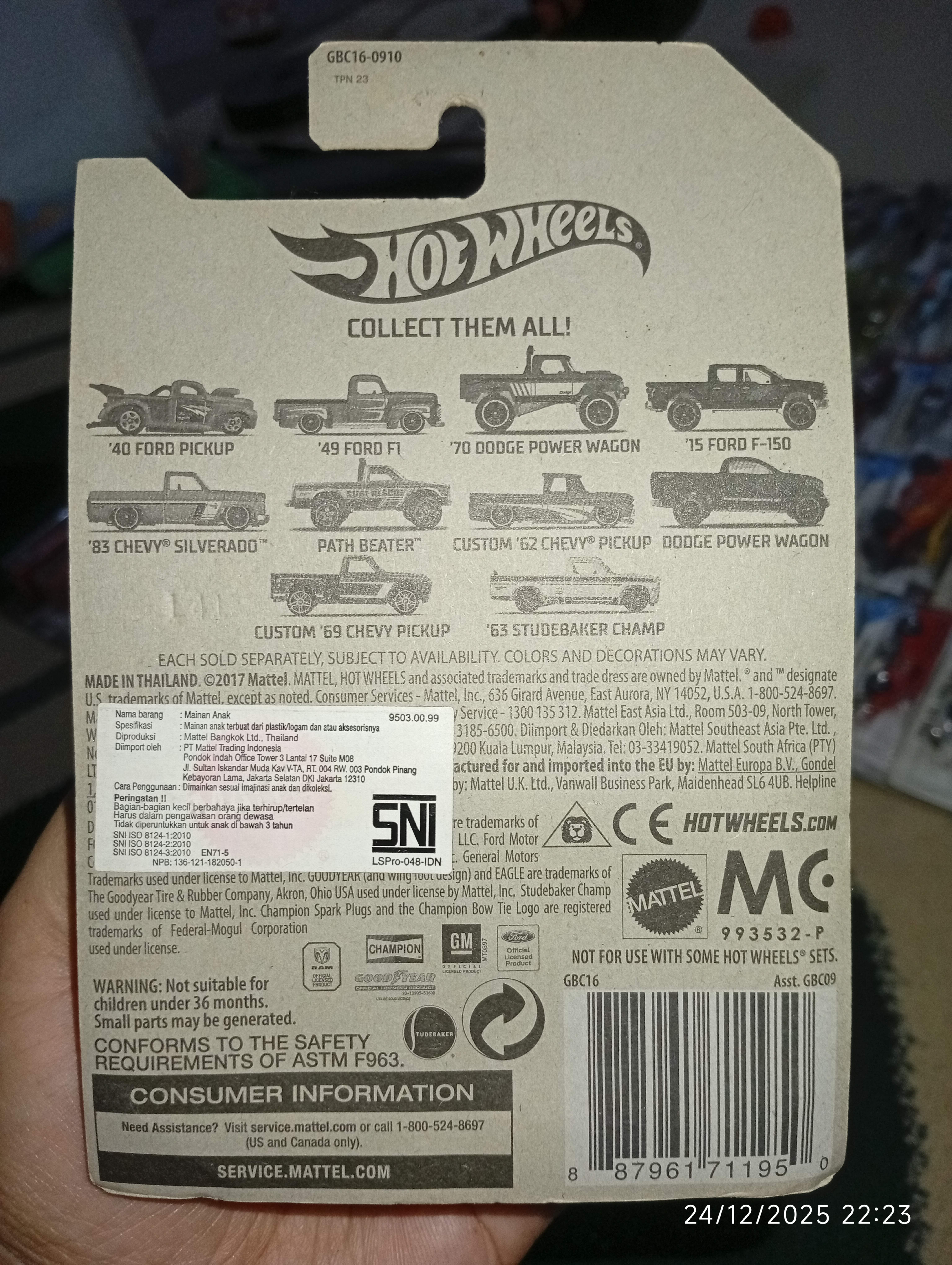 Hot Wheels Dodge Pickup Biru
