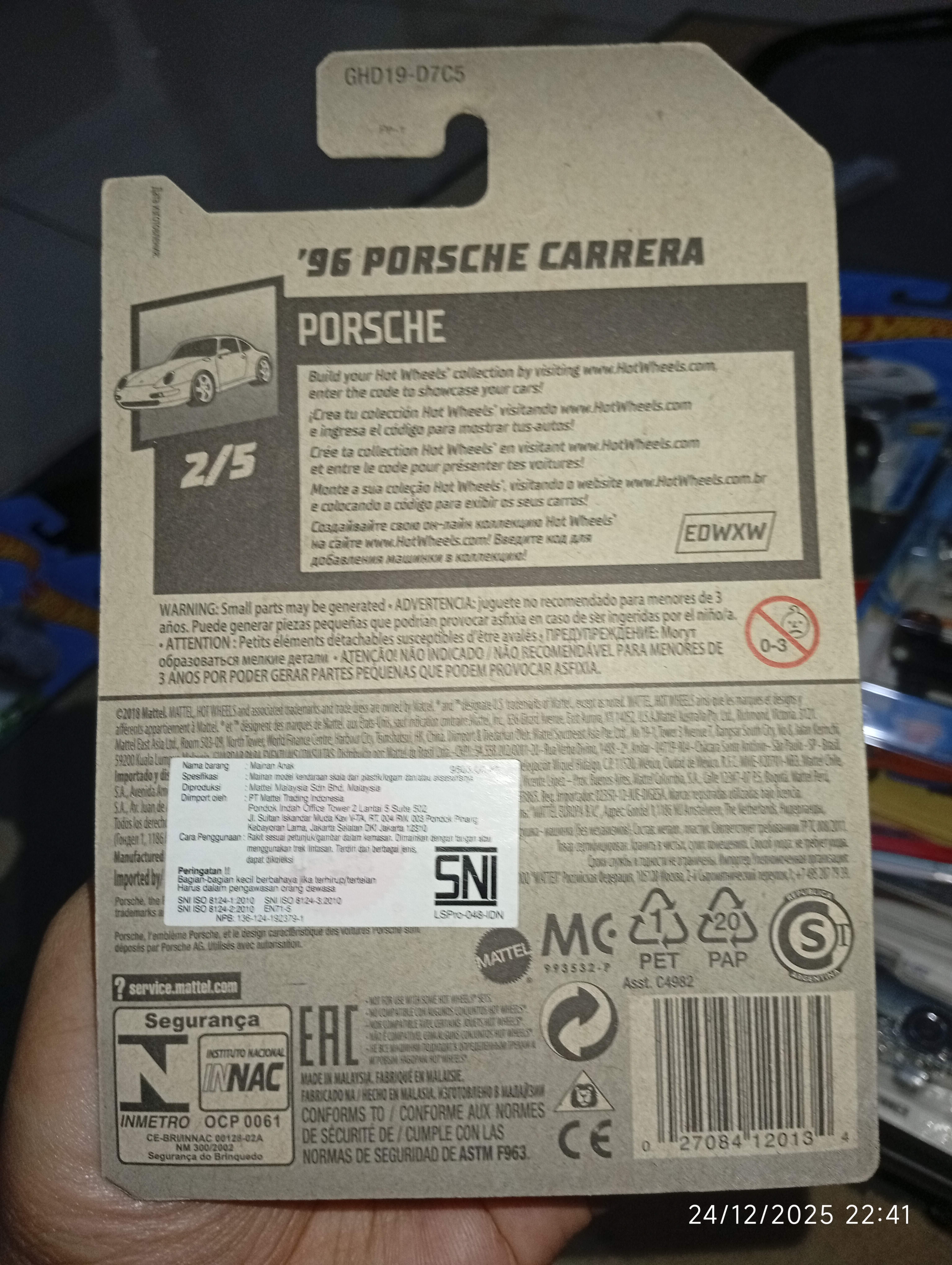 Hot Wheels Porsche Hitam