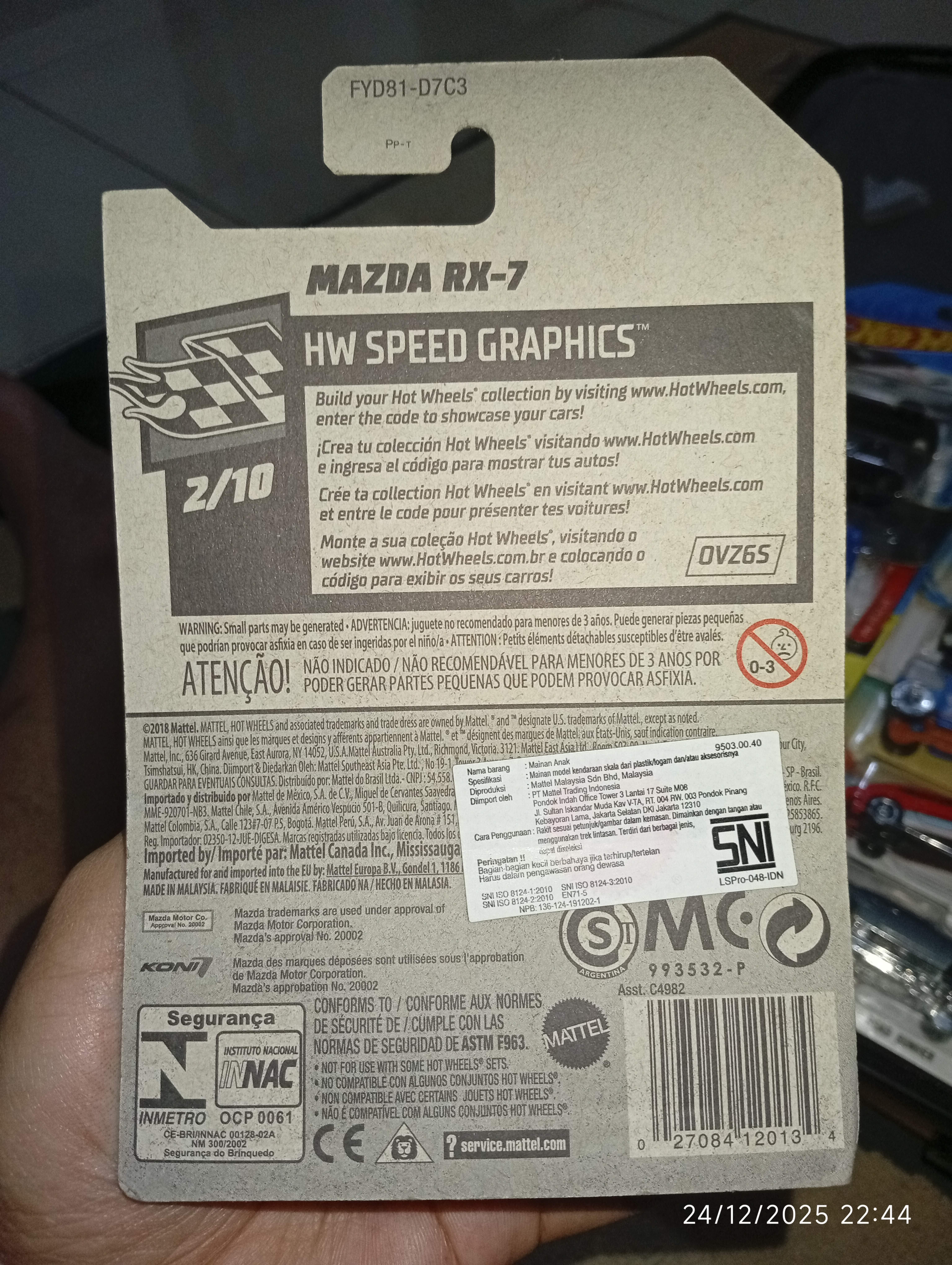 Hot Wheels Mazda RX-7 Hijau