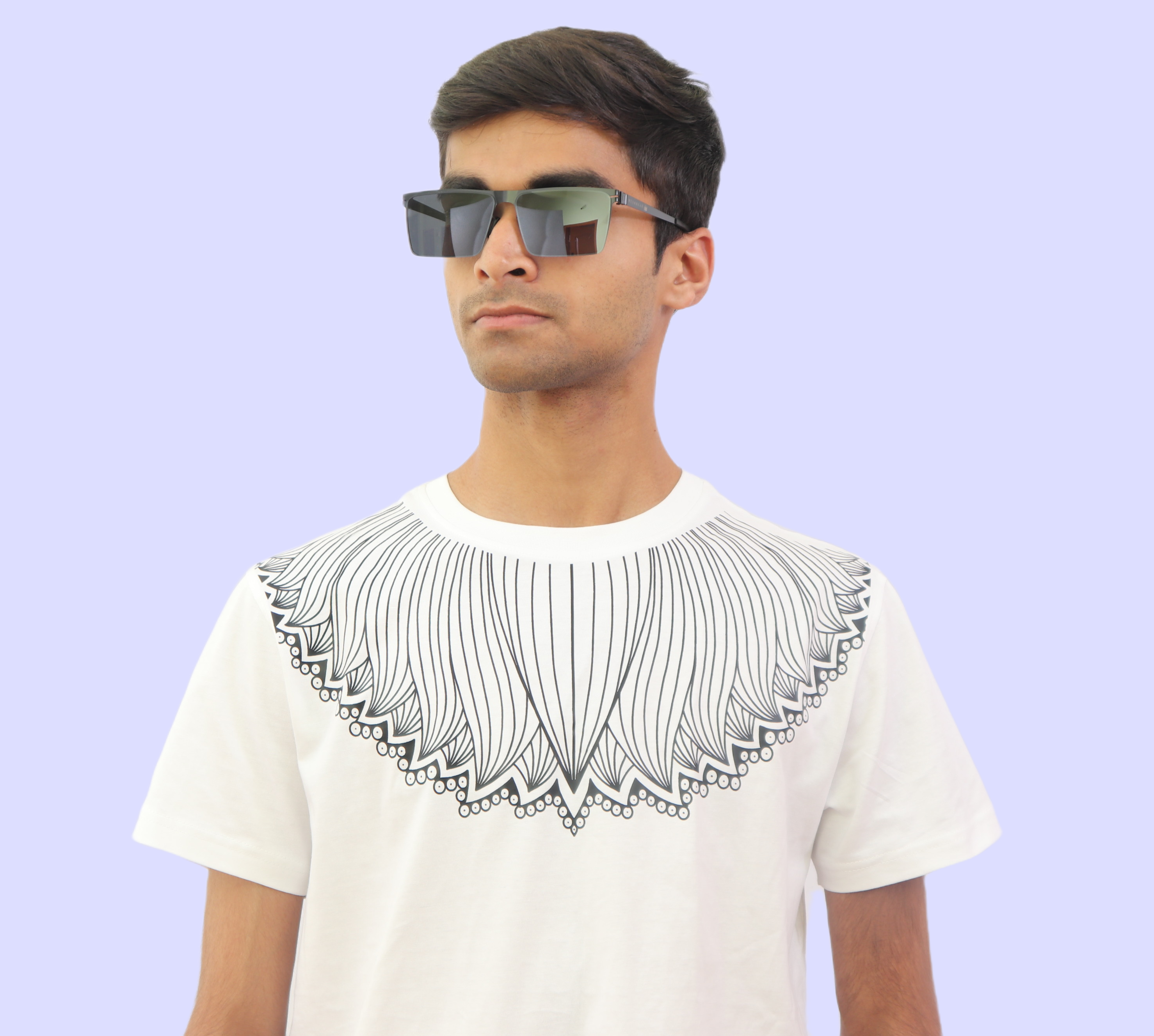 White Elegantly Designed Monochrome Tee