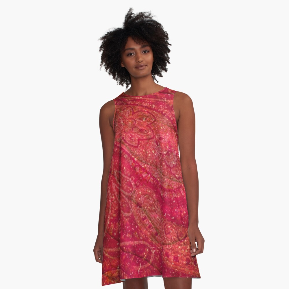 Red Paisley A-Line Dress
