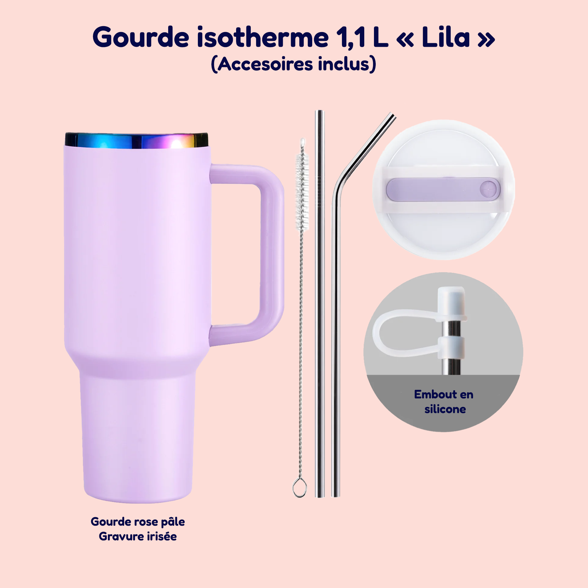 Gourde isotherme premium personnalisée 1,1L