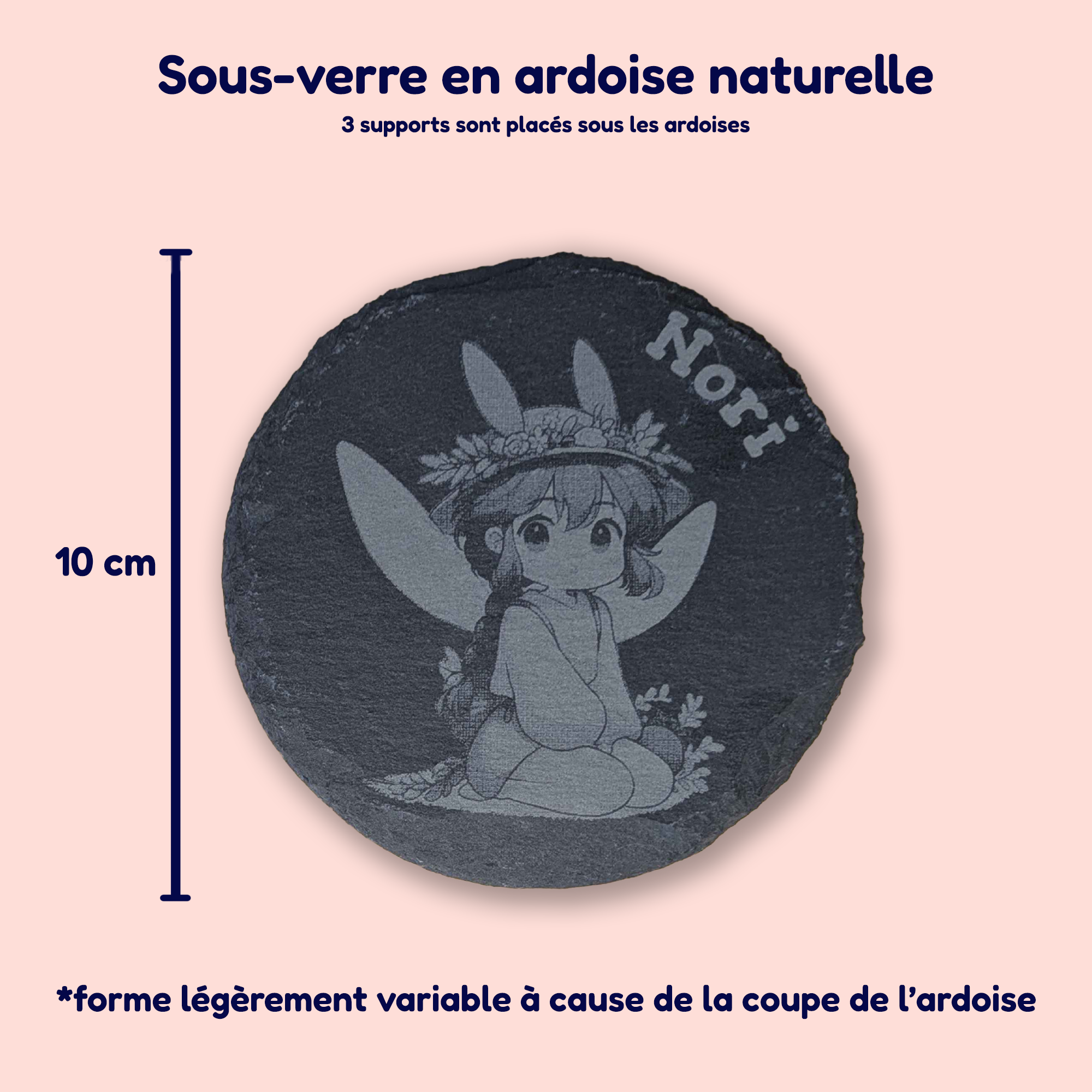 Sous-verre ardoise, 4pcs