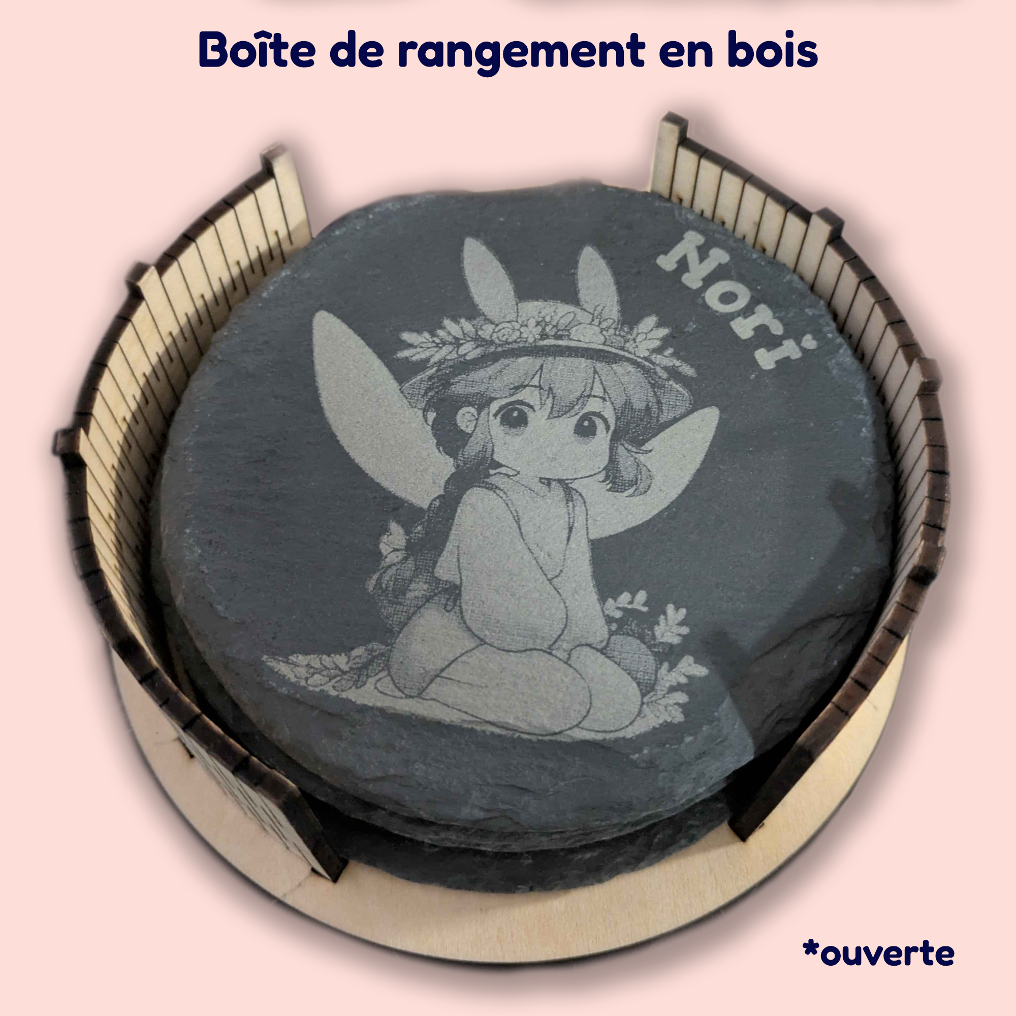 Sous-verre ardoise, 4pcs