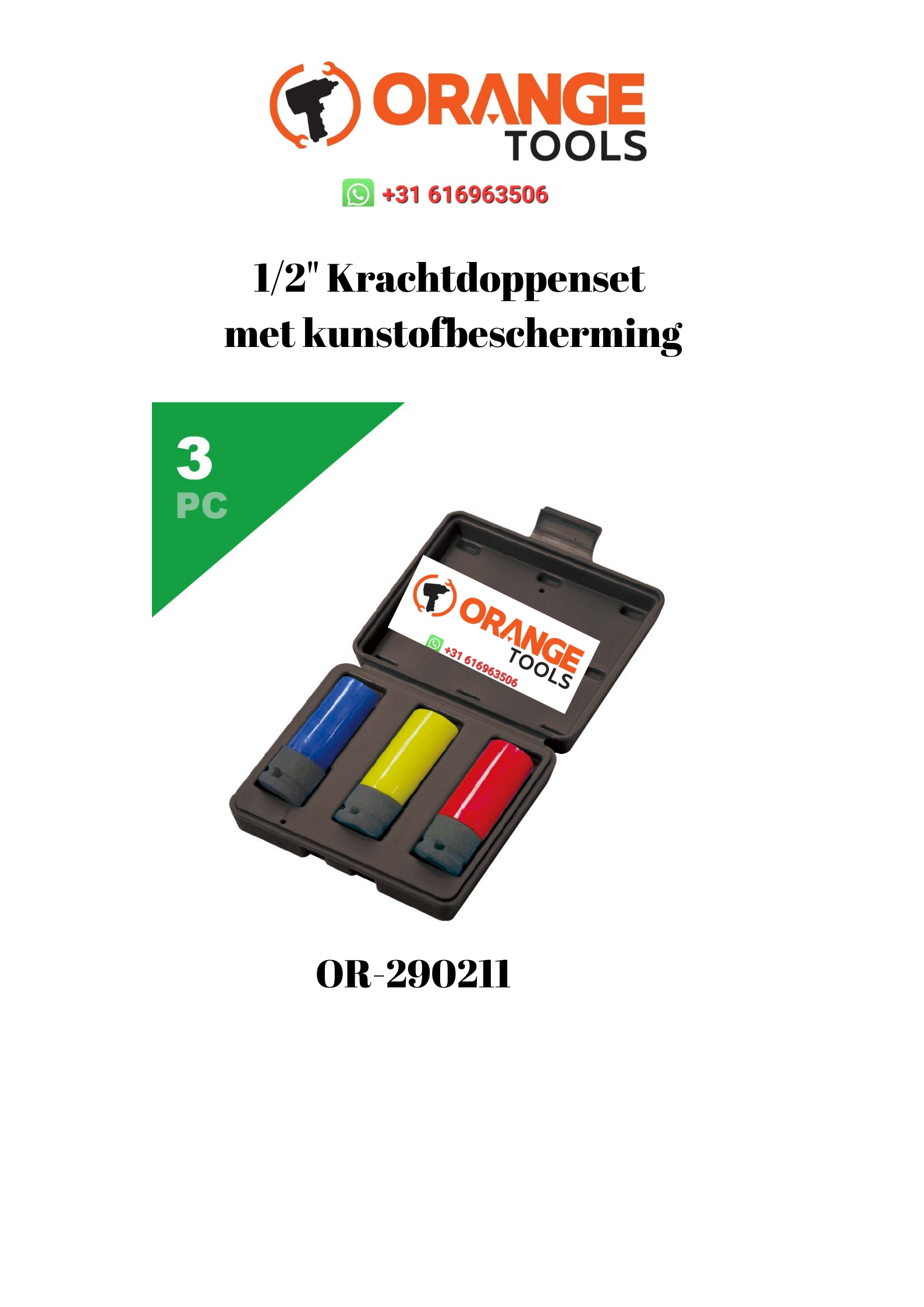 1/2" Krachtdoppenset met Kunststofbescherming