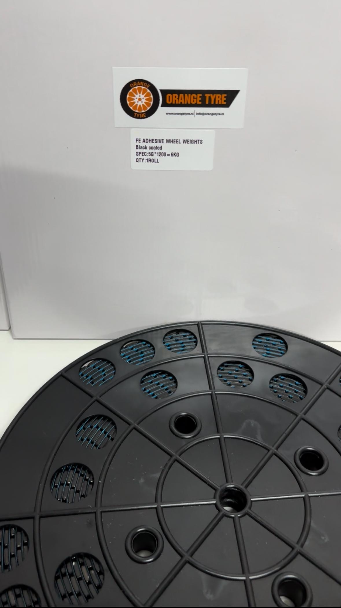 Kleefgewichten Zwart Coating 5 gram - 1200 Stuks op Rol