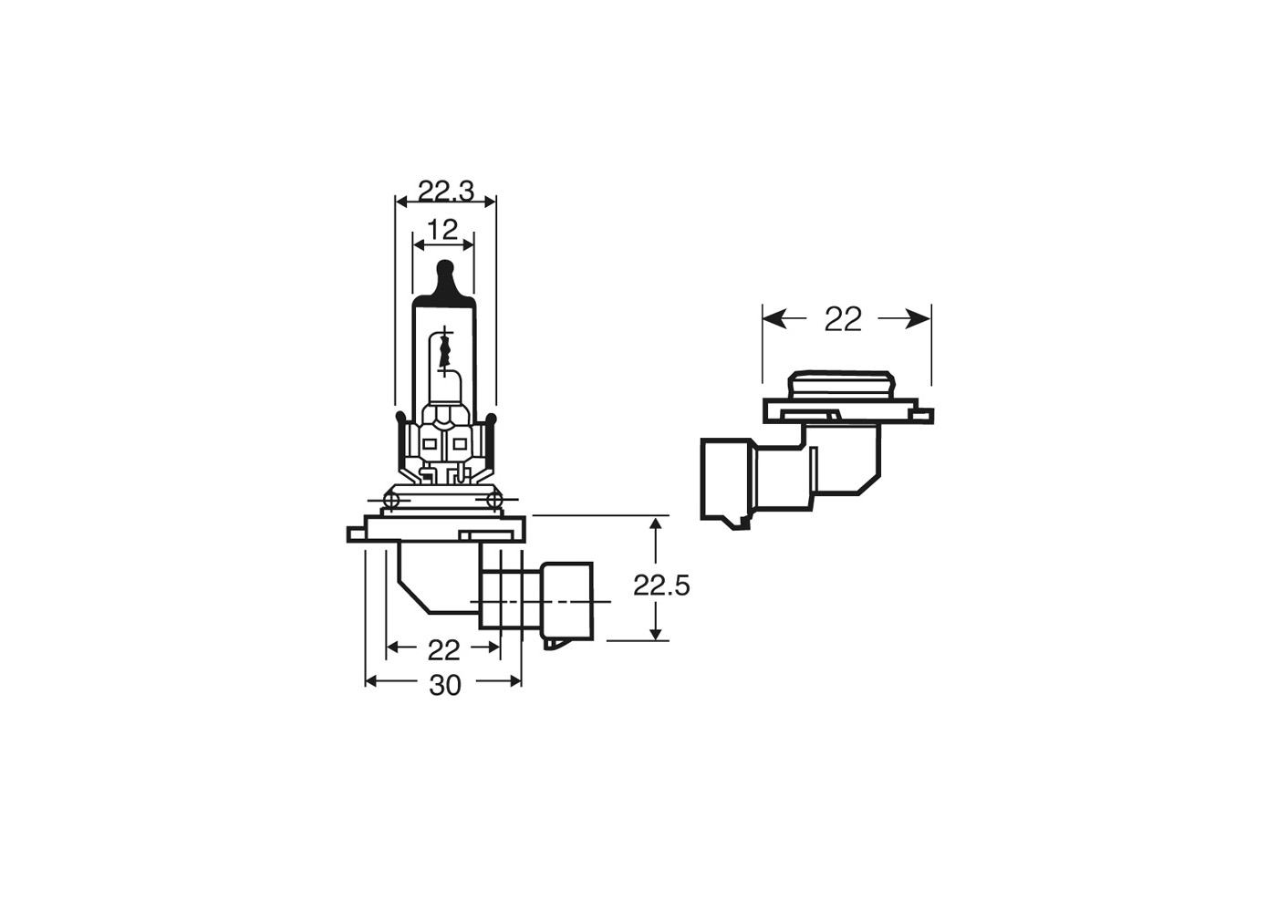 HB4-9006 55W 12V P22d