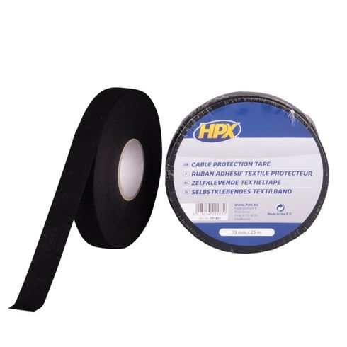 HPX Kabel Beschermingstape 19mm x 25 mtr Zwart