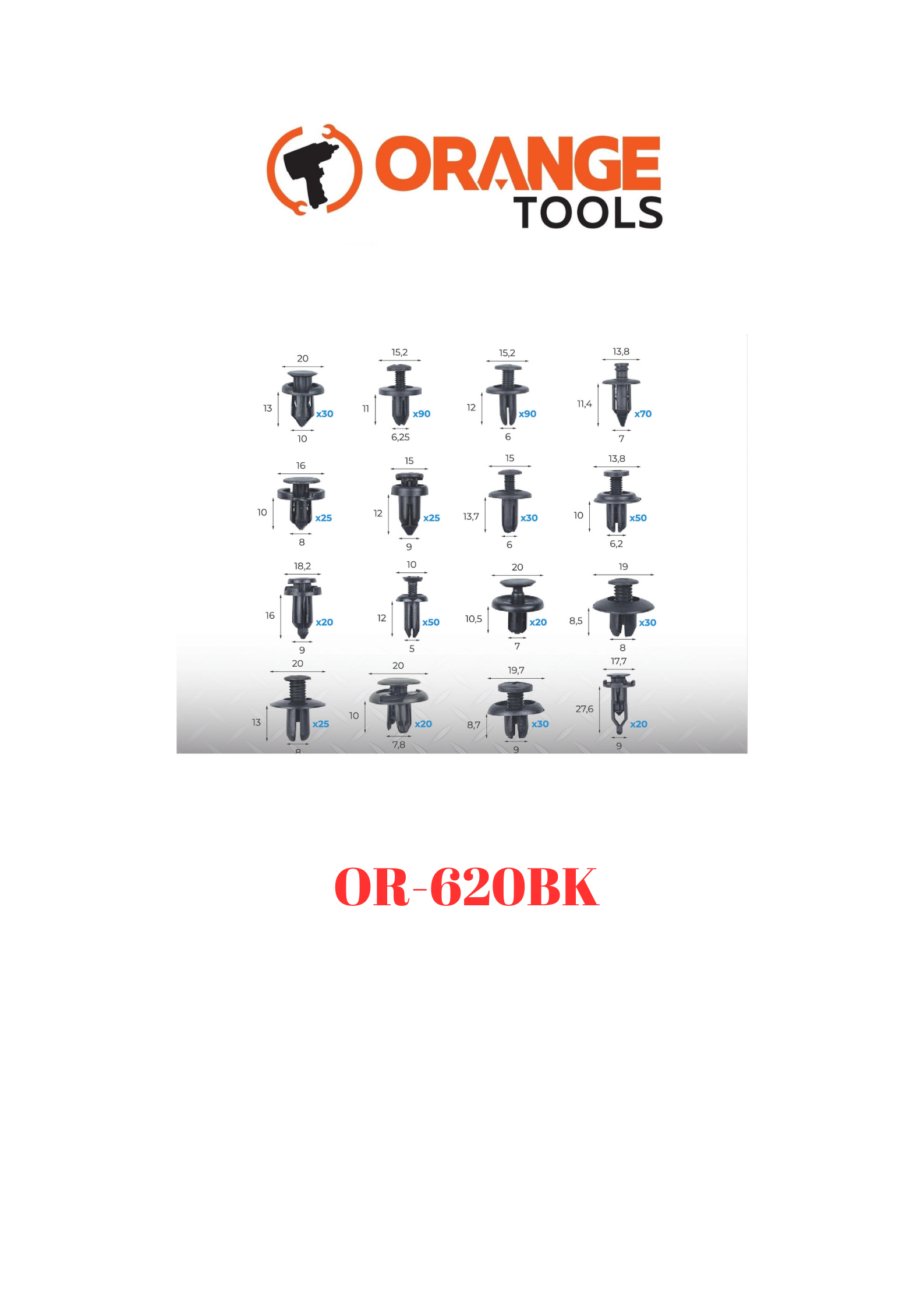 Universele Bekleding Clips en Screw Rivets | 620 Delig