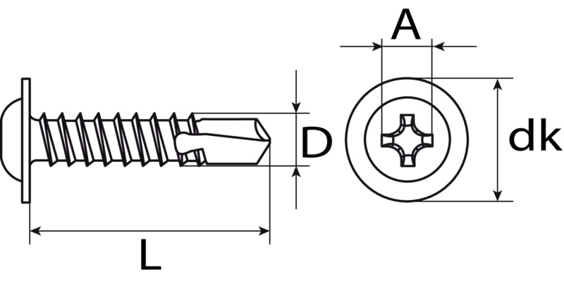 Zwarte Zelftapschroeven | 100 stuks per maat