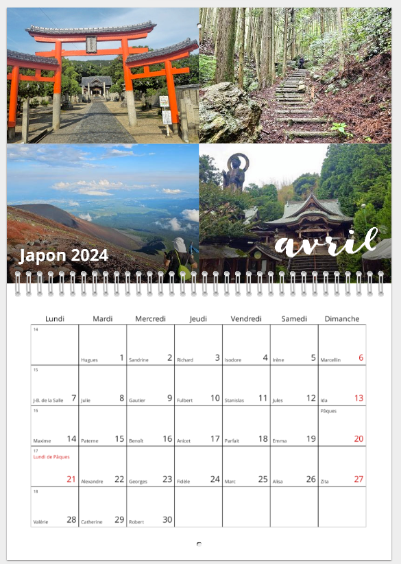 Calendrier 2025 "petit format" des aventures de Tof Aventurier