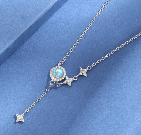 Celestial Star and Moon Pendant Necklace