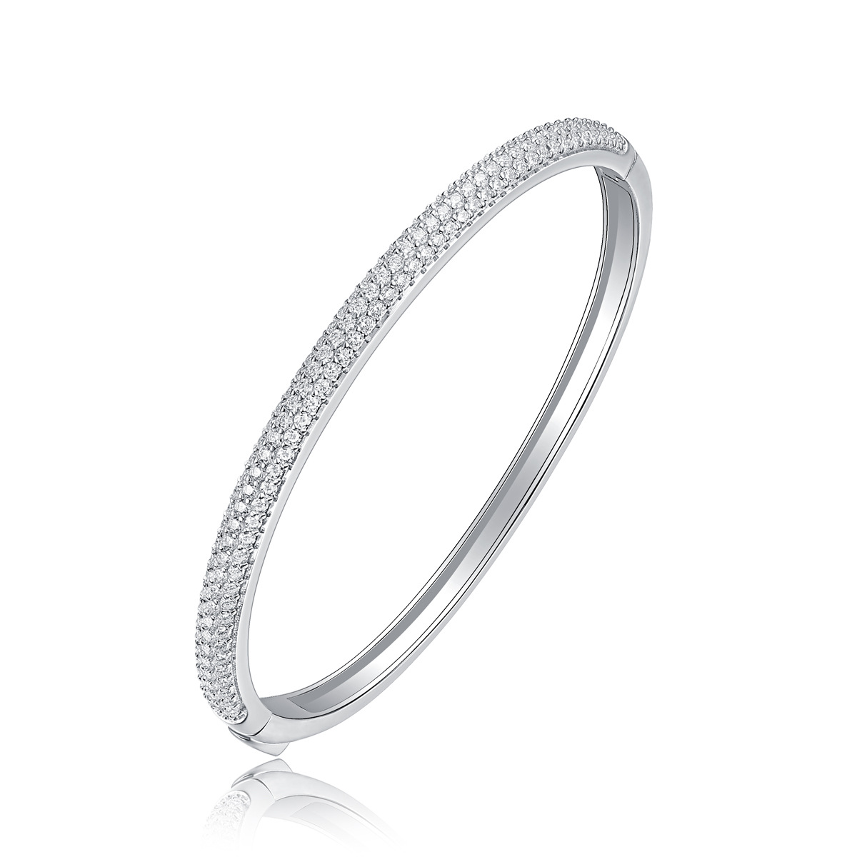  S925 Silver Moissanite Bangle Bracelet