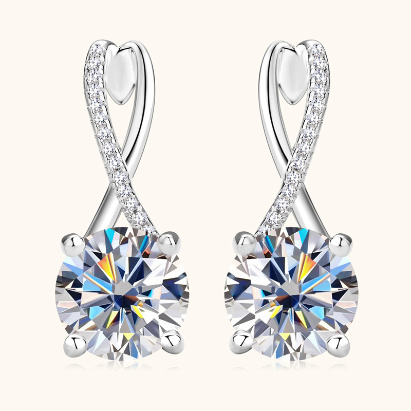 Elegant Moissanite Infinity Earrings