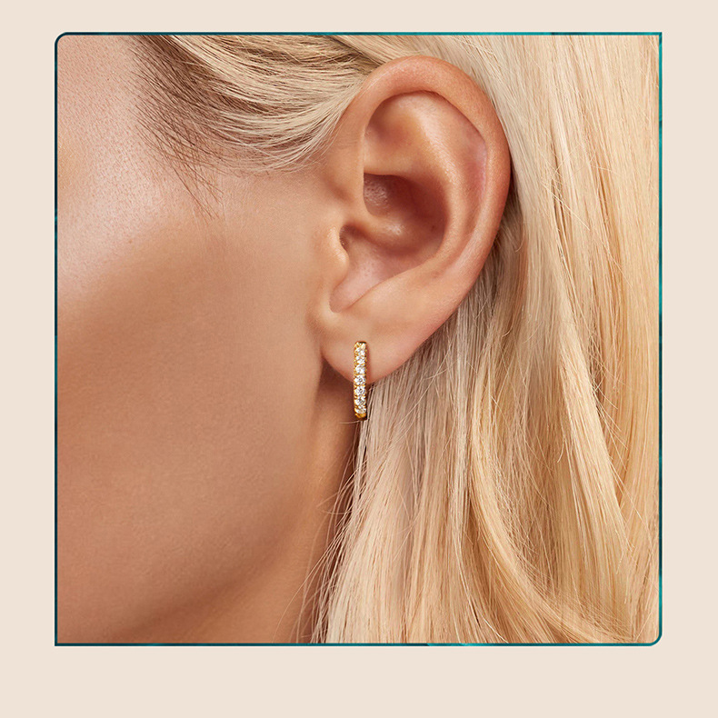 Sparkling Moissanite Hoop Earrings 