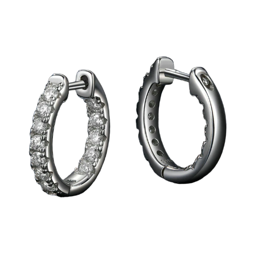 Sparkling Moissanite Hoop Earrings 