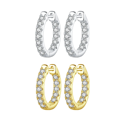 Sparkling Moissanite Hoop Earrings 