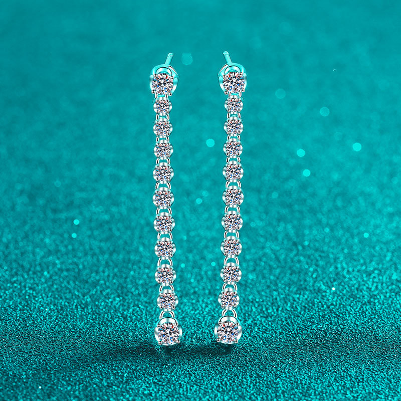 Dazzling Moissanite Drop Earrings 