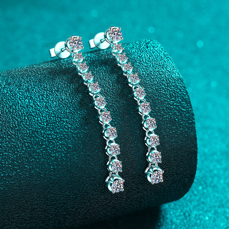 Dazzling Moissanite Drop Earrings 