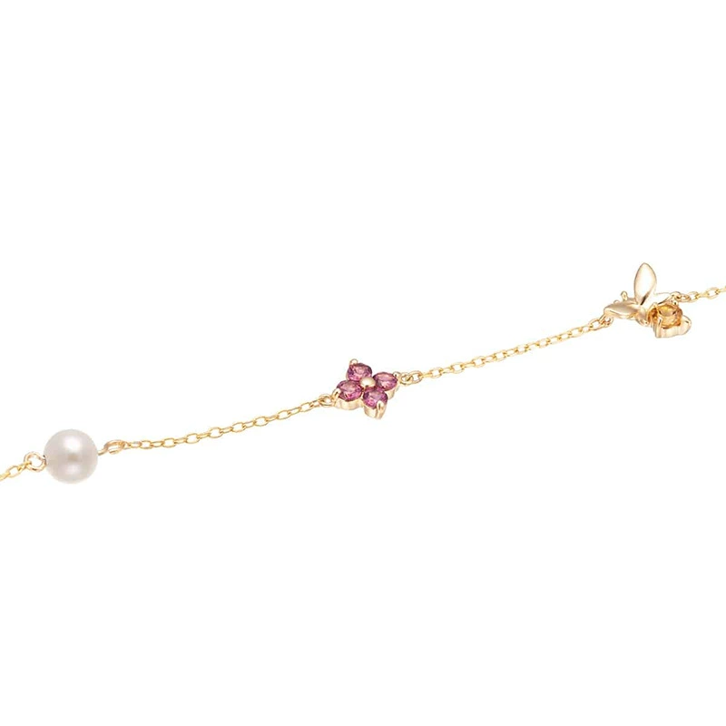 Florette – Multi-Stone Bee & Blossom Bracelet