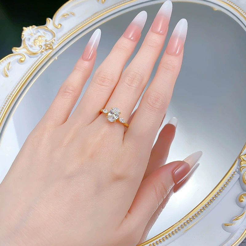  Seraphina – Oval Three-Stone Moissanite Ring