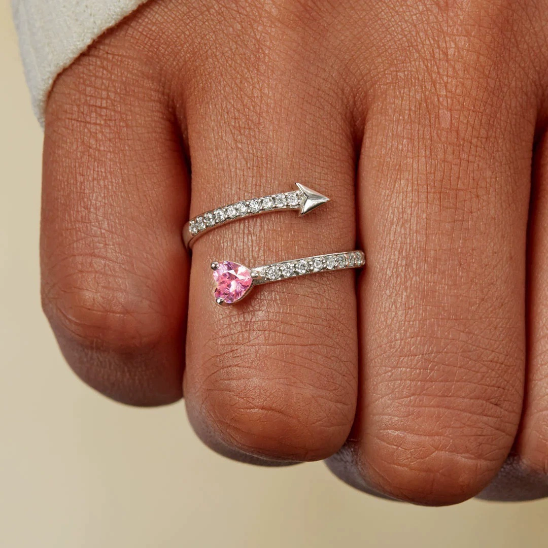Cupid’s Arrow Pink Heart Ring