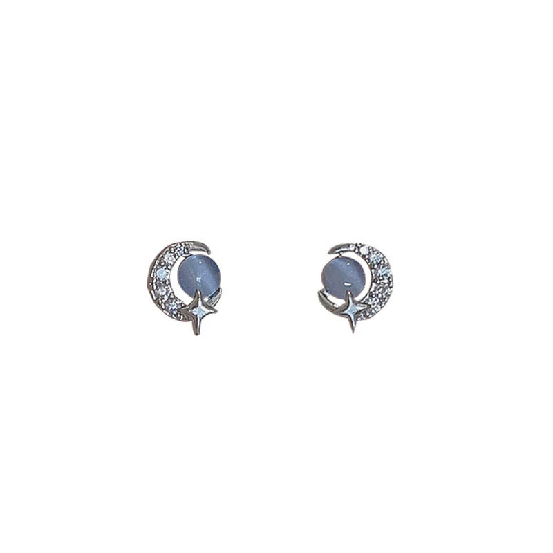 Lunara Glow – Star & Moon Cat’s Eye Earrings