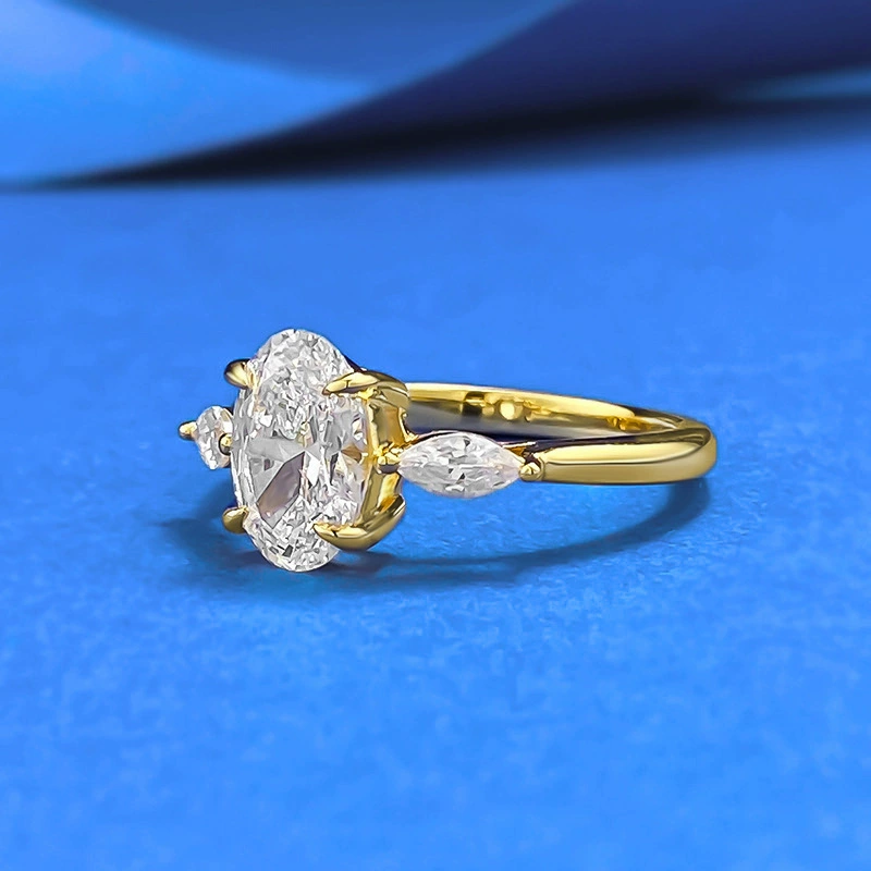  Seraphina – Oval Three-Stone Moissanite Ring