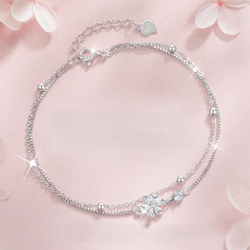 Sakura Bloom – Sterling Silver Cherry Blossom Bracelet 