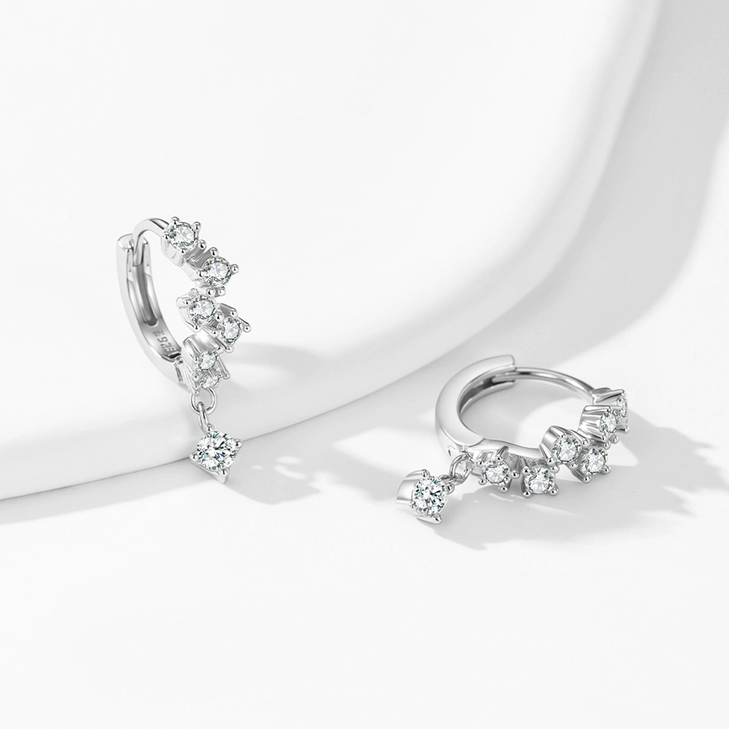 Elara – Crystal Drop Sterling Hoops