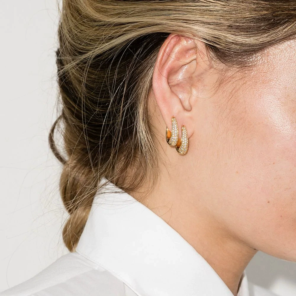 Mirella – Zircon Glow Huggie Earrings