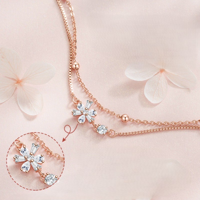 Sakura Bloom – Sterling Silver Cherry Blossom Bracelet