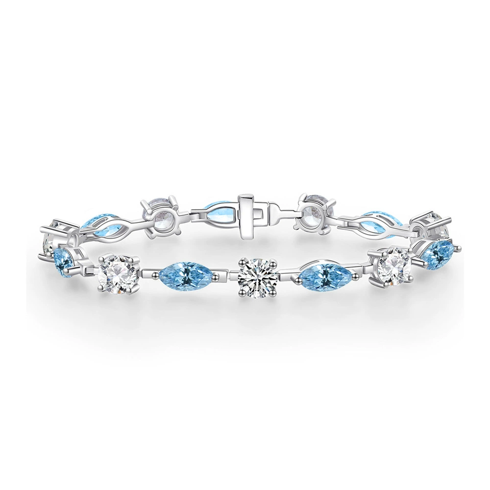 Azure Muse – Blue Zircon & Silver Harmony Bracelet