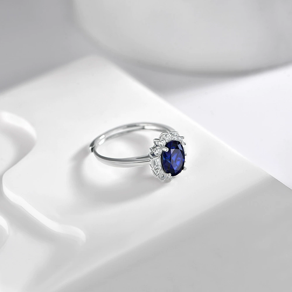  Aveline – Midnight Sapphire Halo Ring