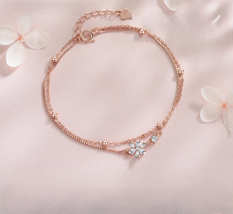 Sakura Bloom – Sterling Silver Cherry Blossom Bracelet 