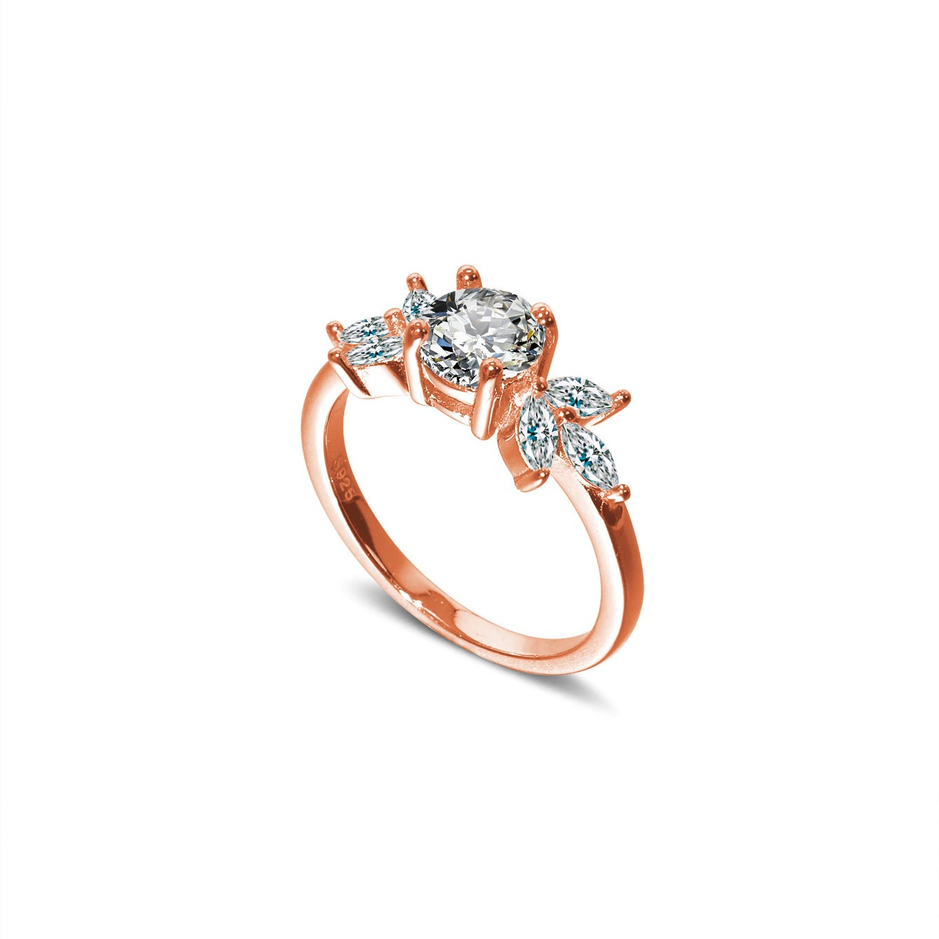 Aurielle – Rose Gold Marquise Leaf Ring
