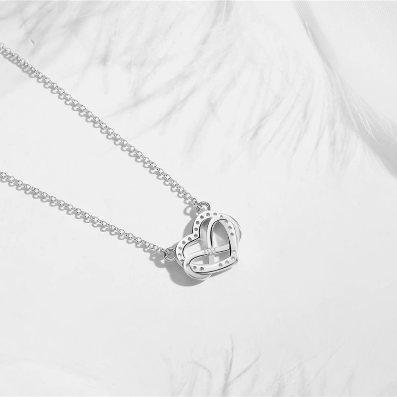 Eternal Embrace – 925 Sterling Silver Heart & Infinity Pendant NecklacE