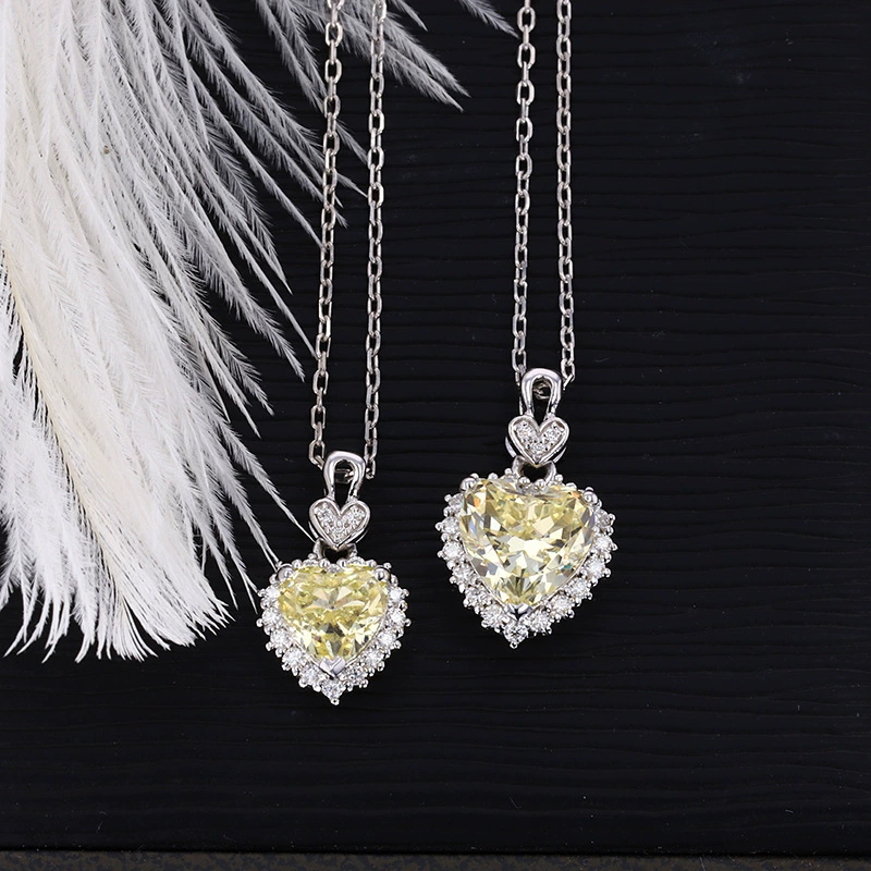 Scarlet Amour – Moissanite Heart Pendant Necklace