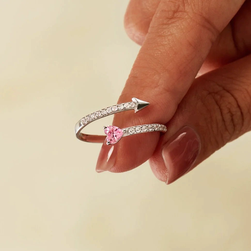 Cupid’s Arrow Pink Heart Ring