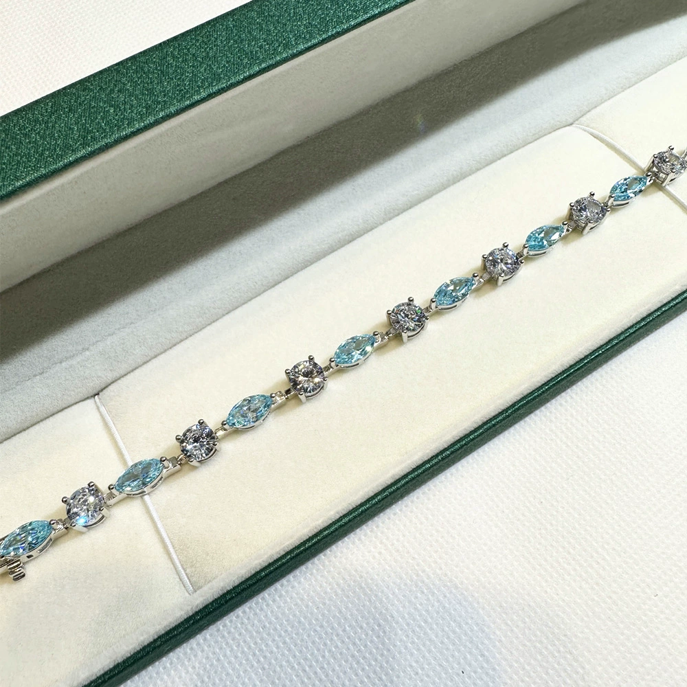 Azure Muse – Blue Zircon & Silver Harmony Bracelet