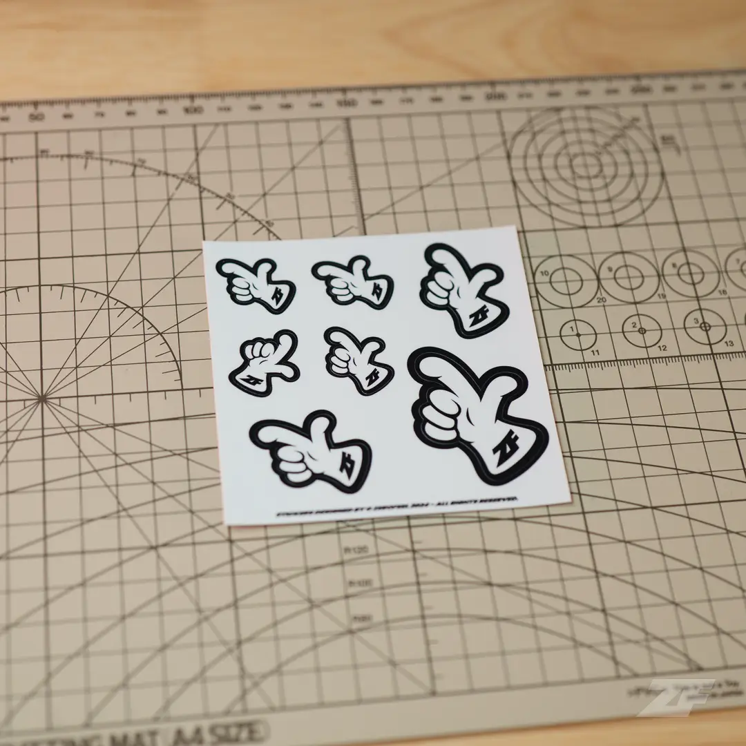 ZF Trigger Glove Mascot Sticker Set [WHITE]