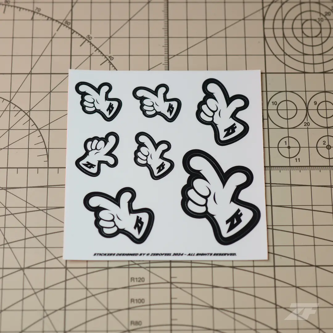 ZF Trigger Glove Mascot Sticker Set [WHITE]