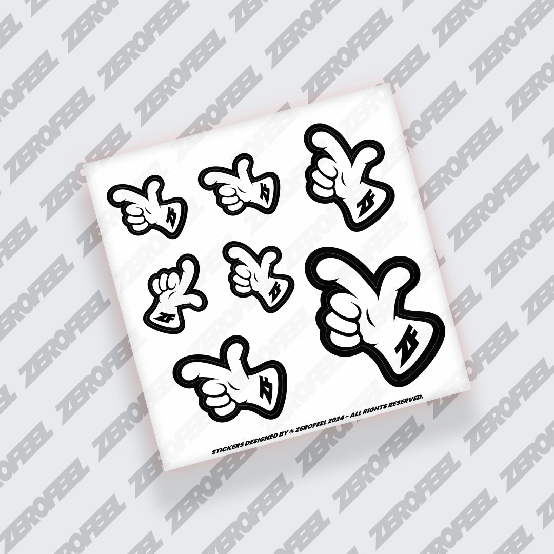 ZF Trigger Glove Mascot Sticker Set [WHITE]