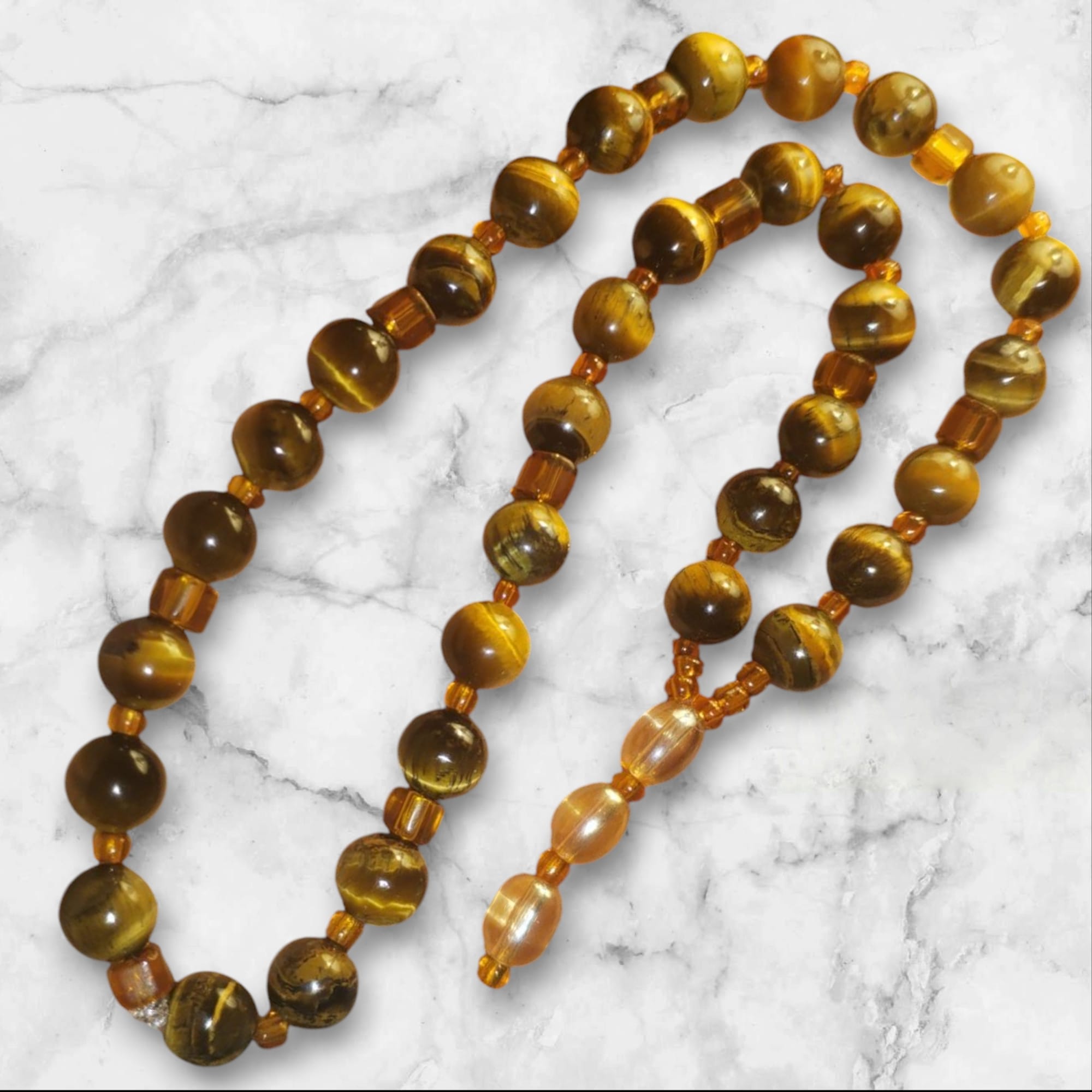 Chapelet Tasbih 33 perles Œil du Tigre 