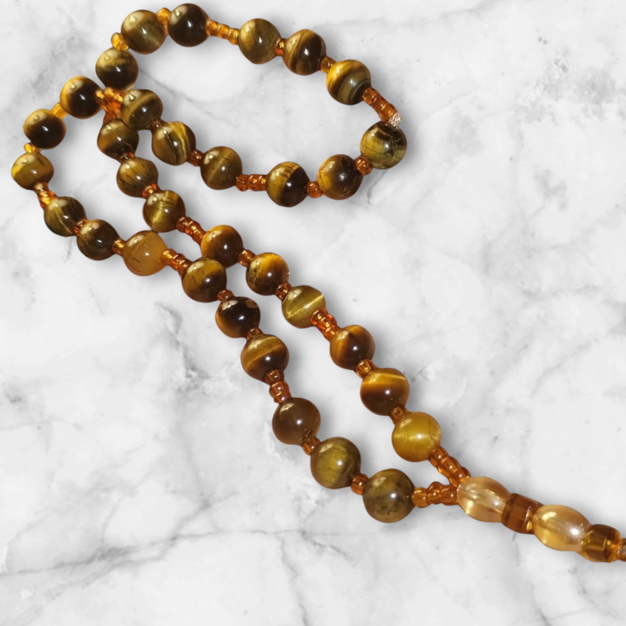 Chapelet Tasbih 33 Perles Œil du Tigre