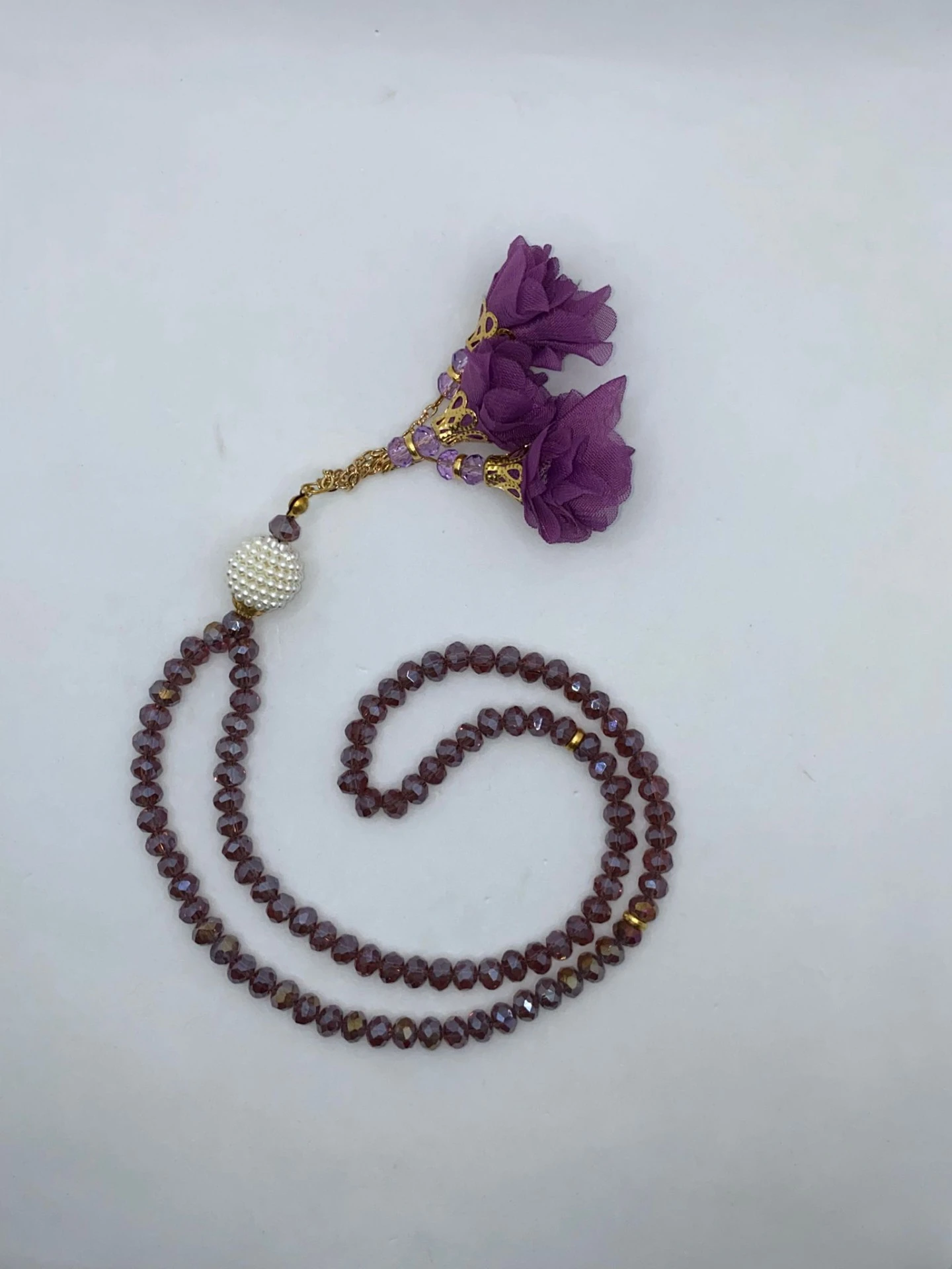 Chapelet Tasbih Cristal Fleur Violette