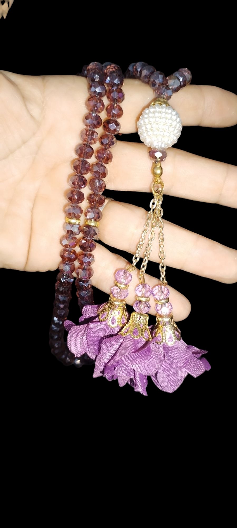 Chapelet Tasbih Cristal Fleur Violette